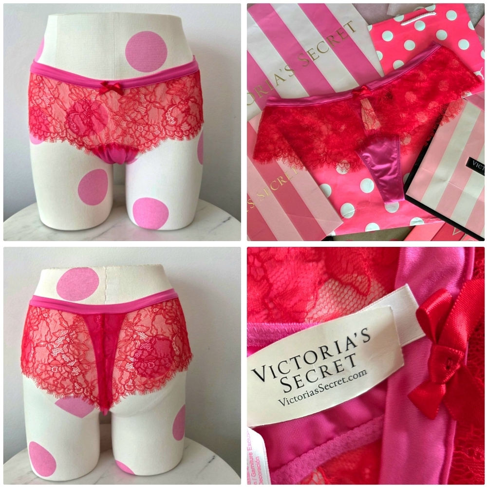 Victoria's Secret Vintage Very Sexy Satin Lace Hiphugger Thong Panty NWT HTF Y2K